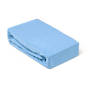 Памучен син чаршаф с ластик Памучен син чаршаф с ластик