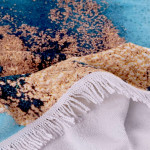Памучна кърпа за плаж с ресни Мрамор