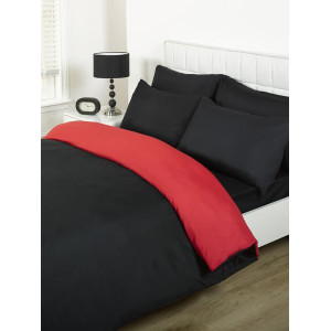 Памучен плик за завивка Black - Red