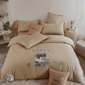 Детско спално бельо Bear Beige - Памучен сатен Детско спално бельо Bear Beige - Памучен сатен