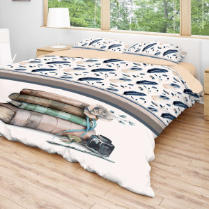 Памучен двоен спален комплект - Пера