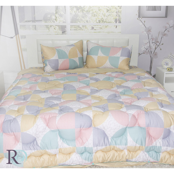 Комплект спално бельо с олекотена завивка Цветно настроение – Памучен сатен