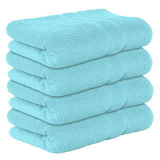 Сини памучни хавлиени кърпи, 4 броя - големи
