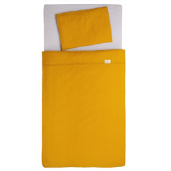 Бебешки спален комплект муселин с обиколник – Mustard, 3 части