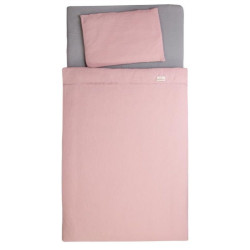Бебешки спален комплект муселин с обиколник – Powder Pink, 3 части
