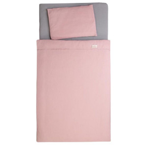 Бебешки спален комплект муселин с обиколник – Powder Pink, 3 части