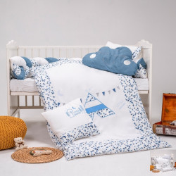 Бебешки спален комплект Royal Embroidery – Indigo, 4 части, 100х150 см
