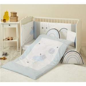 Бебешки спален комплект Royal Embroidery – Blue, 4 части, 100х150 см