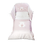 Бебешки спален комплект Peluche Pink – Soft Dream, 4 части
