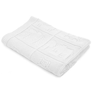 Плетено бебешко одеяло White Плетено бебешко одеяло White