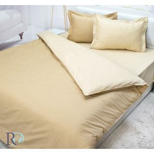 Спален комплект от памучен сатен в Бежов цвят