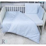 Бебешки спален комплект Сини звезди - 100% памук