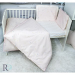 Бебешко спално бельо Розови звезди - 100% Памучен сатен