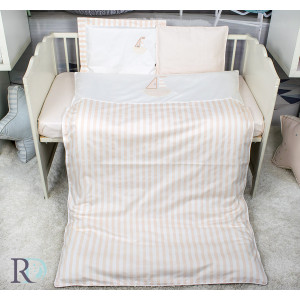 Памучно бебешко спално бельо Розова лодка