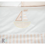 Памучно бебешко спално бельо Розова лодка