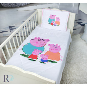 Олекотена бебешка завивка + калъфка за възглавница - Пепа Пиг 