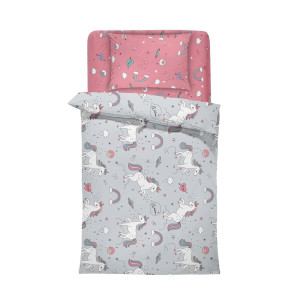 Бебешки спален комплект, памучен - Еднорог