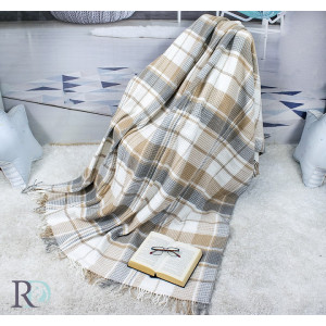 Стилно одеяло в сиво и бежово Скоч - 100% Памук 