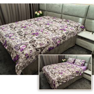 Микрофибърен спален комплект + покривало Романтичен Париж