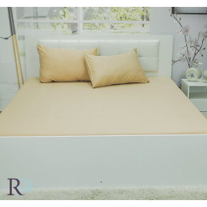 Долен чаршаф от сатениран памук - Беж