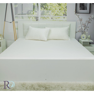 Долен чаршаф от сатениран памук - Бял