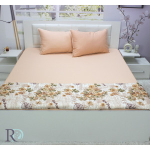 Прасковен долен чаршаф от памучен сатен  Прасковен долен чаршаф от памучен сатен