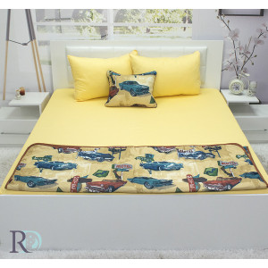 Жълт долен чаршаф от памучен сатен  Жълт долен чаршаф от памучен сатен