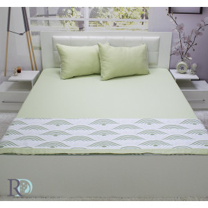 Зелен долен чаршаф от памучен сатен 