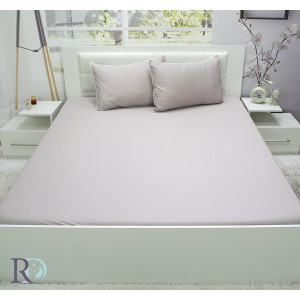 Сив долен чаршаф от памучен сатен  Сив долен чаршаф от памучен сатен