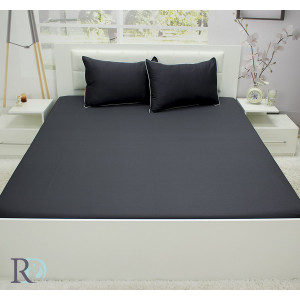 Графитен долен чаршаф от памучен сатен  Графитен долен чаршаф от памучен сатен