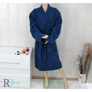 Микропамучен халат за баня Ивон - син Микропамучен халат за баня Ивон - син