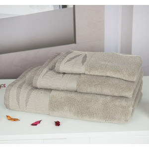 Микропамучна хавлиена кърпа в бежово Тони Микропамучна хавлиена кърпа в бежово Тони