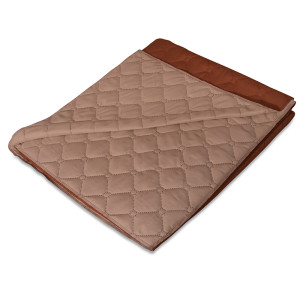 Двулицево капитонирано шалте в бежово и кафяво 