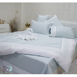 Нежно спално бельо Lux Sisi Aqua - памучен сатен с дантела