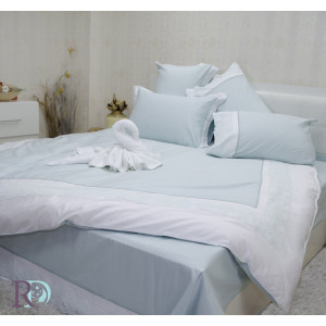 Нежно спално бельо Lux Sisi Aqua - памучен сатен с дантела Нежно спално бельо Lux Sisi Aqua - памучен сатен с дантела
