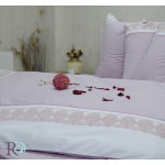 Романтично спално бельо Lux Sisi Lila - памучен сатен с дантела