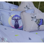 Дизайнерски спален комплект от памучен сатен Deer