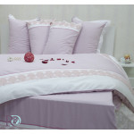 Романтично спално бельо Lux Sisi Lila - памучен сатен с дантела