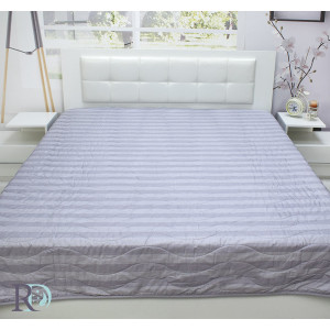 Олекотена завивка на сиви ивици Ава - Памучен сатен