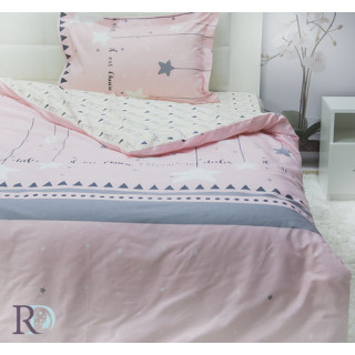 Памучен спален комплект за тийнейджъри Розова Сузи
