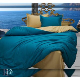 Двуцветен спален комплект Морско вдъхновение - Памучен Сатен