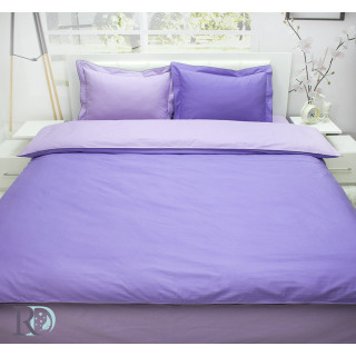 Спален комплект от памучен сатен с две лица Виолетово
