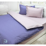 Спален комплект от памучен сатен с две лица в лилаво
