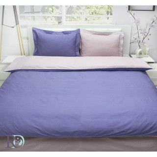 Спален комплект от памучен сатен с две лица в лилаво