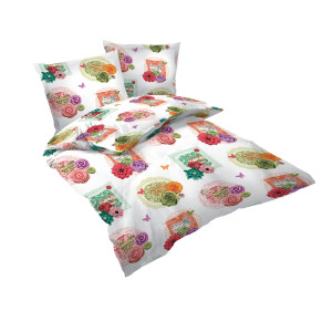 Памучно покривало за спалня с калъфки за възглавница - Перуджа