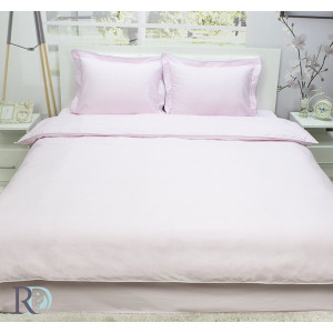 Луксозен спален комплект от памучен сатен в розов цвят