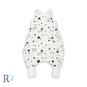 Бебешки спален чувал с крачета в синьо / 150 гр - Звездичка