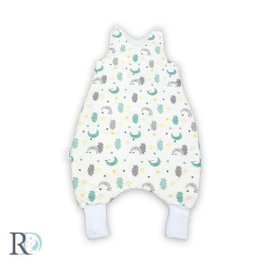Бебешки спален чувал с крачета в зелено / 150 гр - Луна