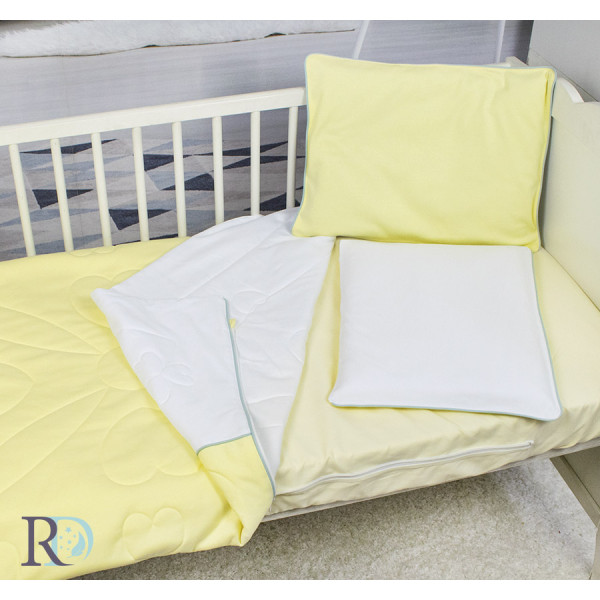 Памучен бебешки спален комплект в жълто