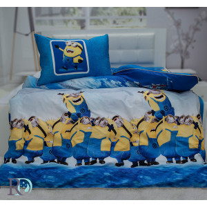 Спален комплект от Памучен сатен – Веселите Миньони